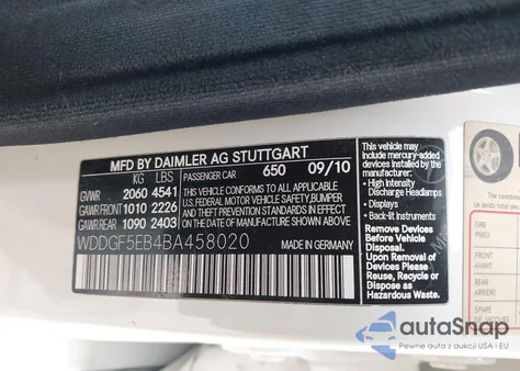 2011 Mercedes-Benz C 300 Sport from USA, damaged, VIN WDDGF5EB4BA458020